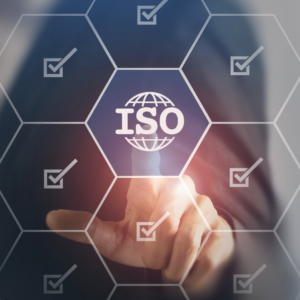 Graphic displaying the ISO logo