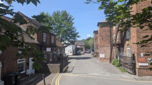 view looking into Tolsons Mill - an old cotton mill and buildings where the Womens Business Hub is located