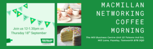 Invite to Macmillan networking coffee morning