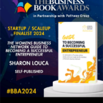 Book cover and graphics showing finalist in the BBA Awards 2024