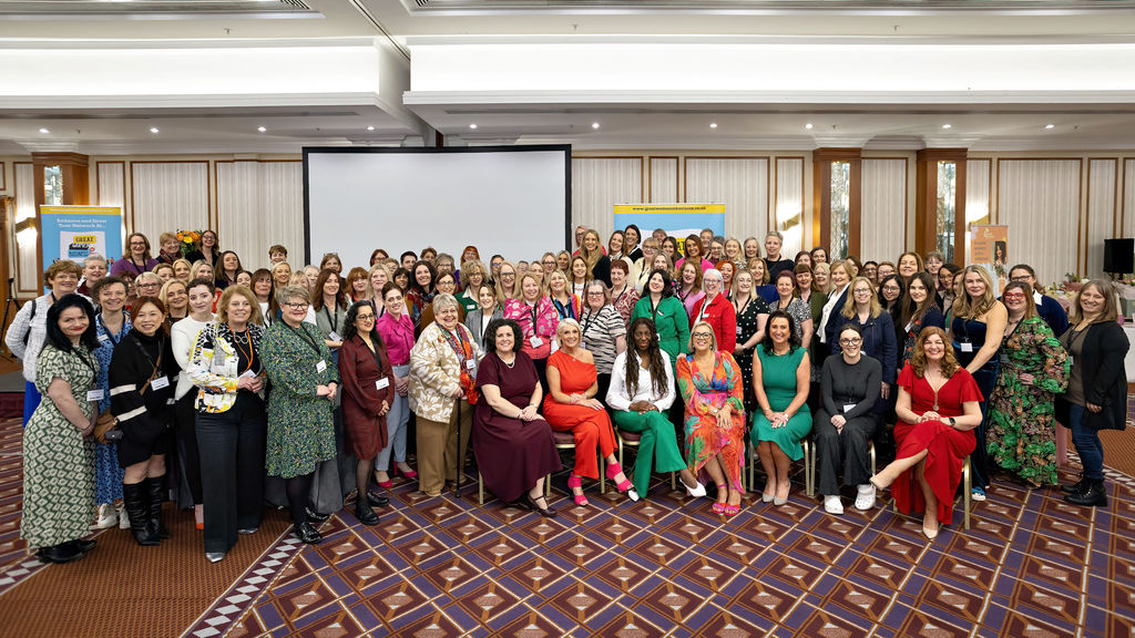 Group Picture of over 100 women attending the Great Women in Business Meet Up event